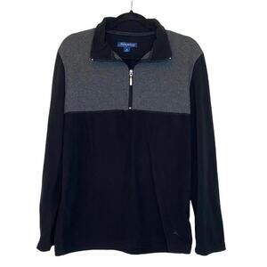 Tommy Bahama Gray Fleece Quarter Zip Long Sleeve Pullover Sweater Mens Two Tone